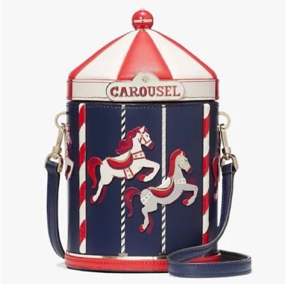 kate spade Handbags - Kate Spade Red and Navy Carousel Crossbody Bag NWT